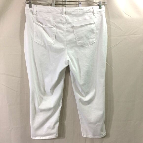 Talbots White Crop Jeans 20W Straight Leg Stretch Denim Pants High Rise - Picture 2 of 4